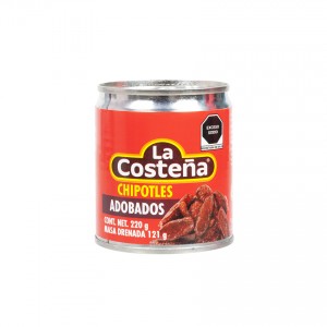 LA COSTEÑA Ganze Chipotle-Chilis - Chipotles Enteros Adobados, 220g - Abtropfgewicht 121g